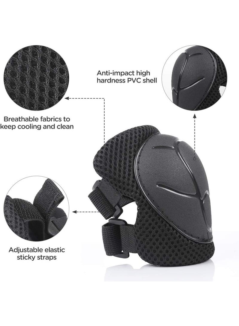 تابيت طقم خوذة دراجة للأطفال مع واقيات للركبة والمرفقين والمعصمين، طقم حماية 7 في 1 للأطفال من عمر سنتين إلى 8 سنوات، للبنات والأولاد، مناسب للتزلج على الألواح، وركوب الدراجات، والتزلج على العجلات، وتسلق الصخور (أسود) - Image 3